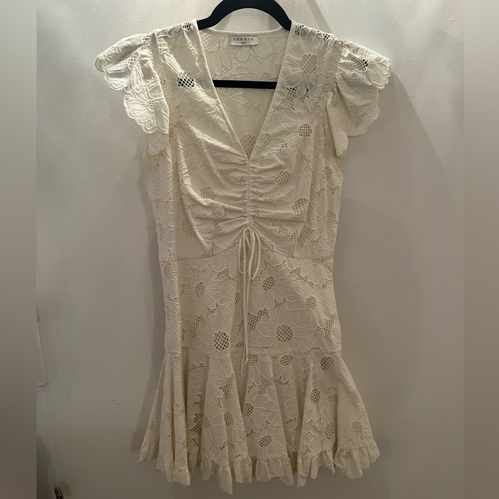 Sandro White Lace Dress